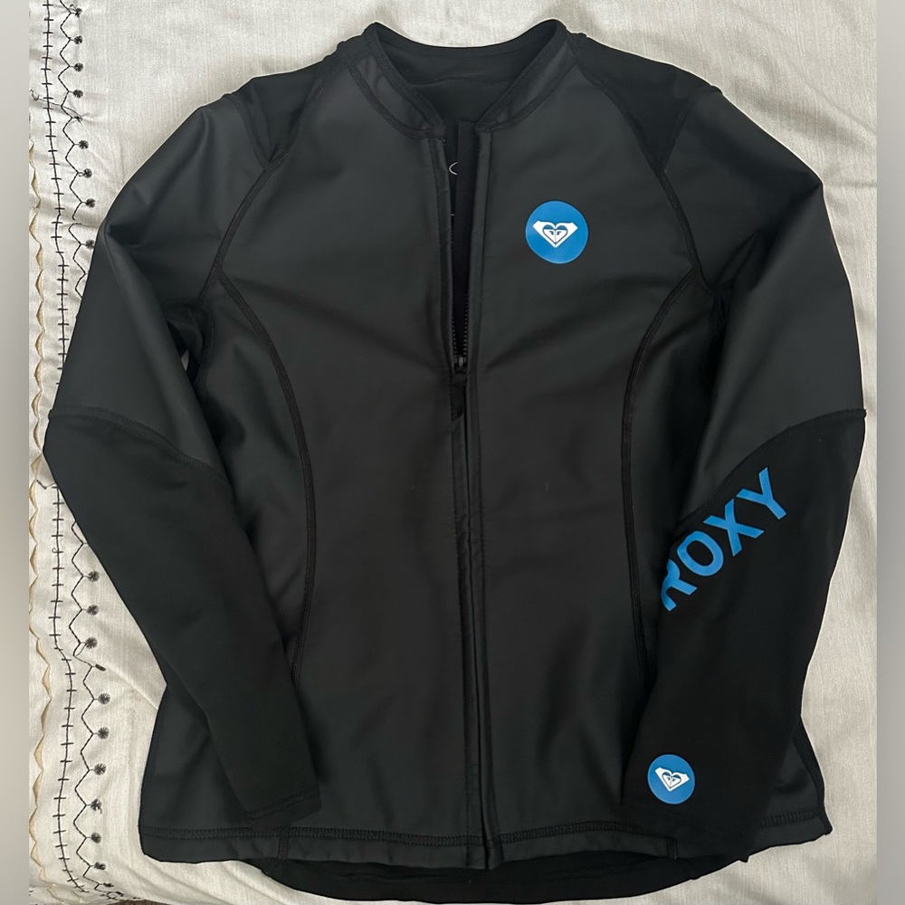 Roxy Black Jacket with Blue Accents